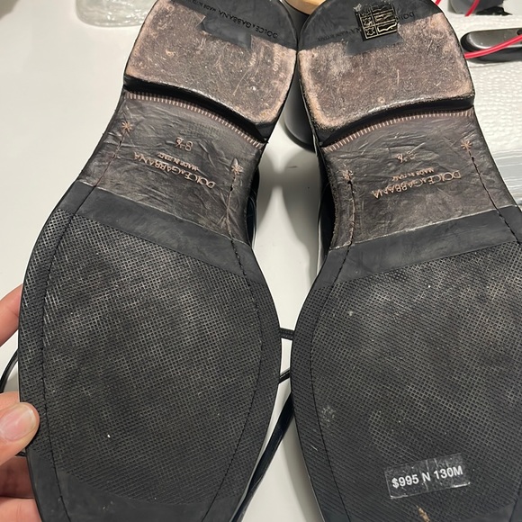 Dolce & Gabbana Black Leather Captoe Lace up Boots Men - Picture 4 of 4